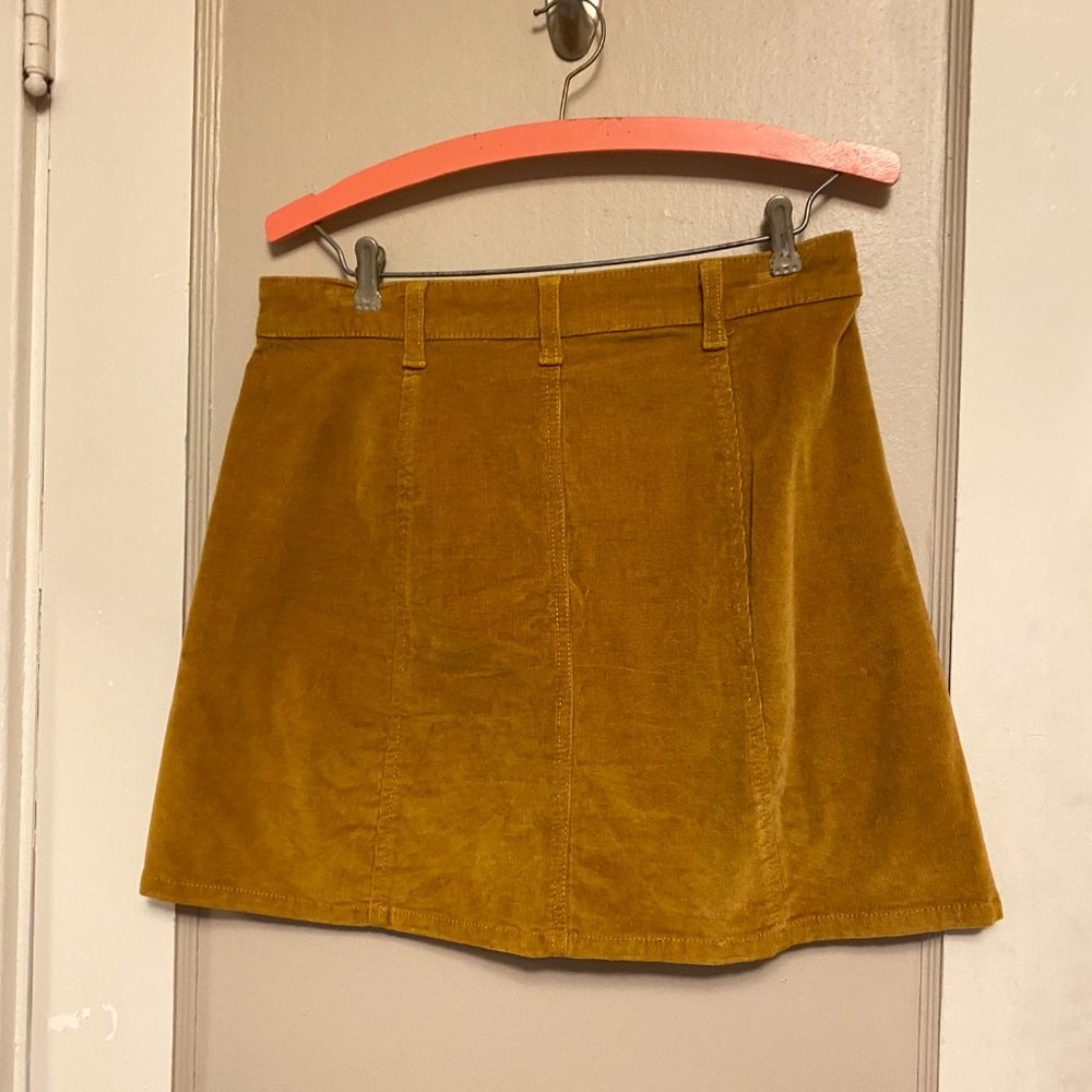 Celebrity Pink Honey Gold Corduroy Button Skirt - Picture 3 of 5